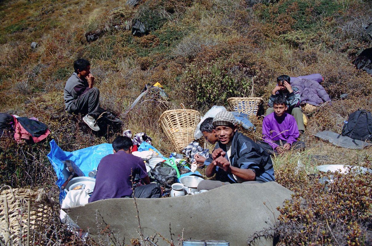 109 Lunch On Descent To Mirista Khola